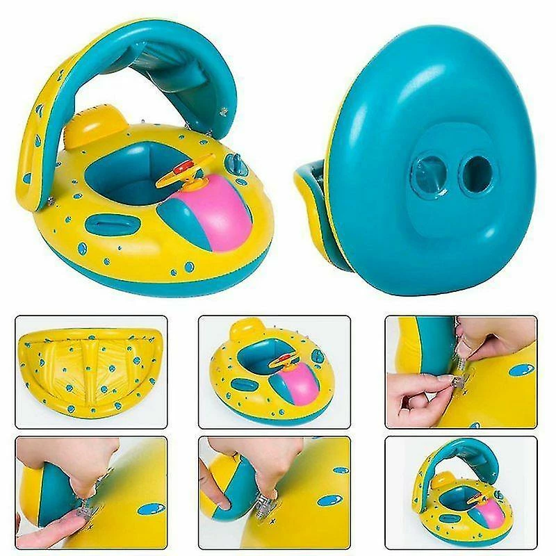 Nw 1776 Baby Swimming Ring Pvc Inflatable Adjustable Sunshade Portable Kids Water Toys - Image 2