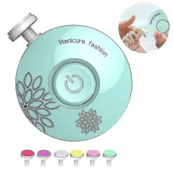 Unbranded Baby Electric Nail File Safe Clippers With 6 Grinding Pads Trim Polish