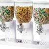 Unbranded Triple Food Dispenser Cereal Containers Storage Dispenser Food Storage Container Cereal Dispenser Countertop For Candy Nut Grain Granola Snack