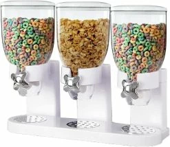 Unbranded Triple Food Dispenser Cereal Containers Storage Dispenser Food Storage Container Cereal Dispenser Countertop For Candy Nut Grain Granola Snack