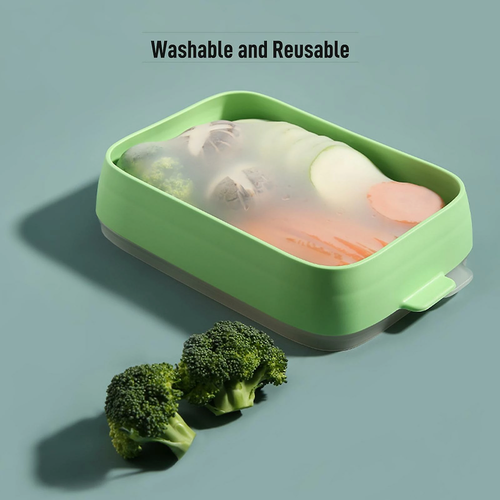 Unbranded Silicone Food Storage Container For Refrigerator, Freezer & Pantry Organization - Image 3