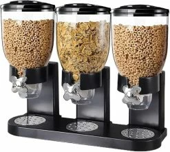 Windy Triple Food Dispenser Cereal Containers Storage Dispenser Food Storage Container Cereal Dispenser Countertop For Candy Nut Grain Granola Snack