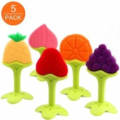 LetsGO Teething Toys (5 Pack) - Infant Teething Keys Set, Bpa-free, Natural Organic Freezer Safe For Infants And Toddlers, Silicone Baby Teethers