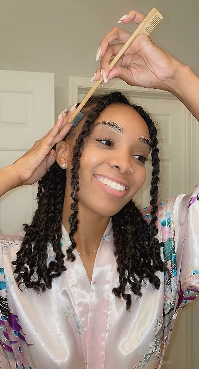 LetsGO Sturdy Bamboo Handle - Styling & Gentle Care Tools - Edge Fixer For Baby Hairs - Compact Curling Accessories For Curly Hair - Image 2