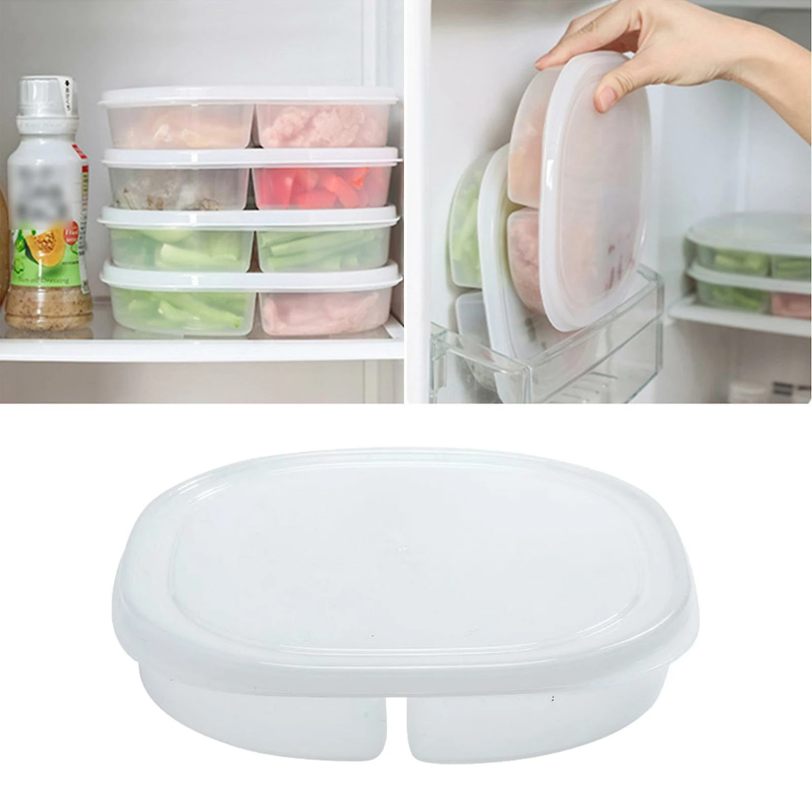 Unbranded Food Storage Container With 4 Compartments, Bpa-free Fresh-keeping Box With Detachable Lids For Refrigerator And Freezer - Image 4