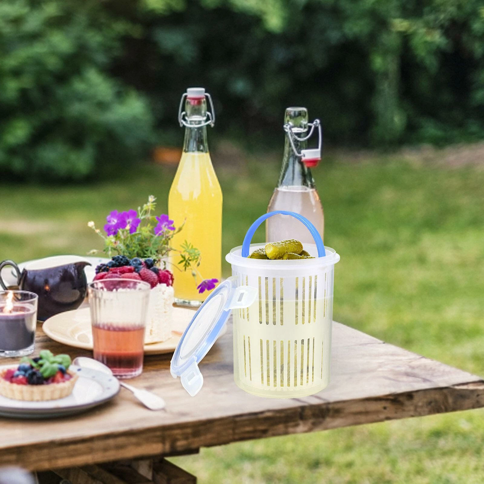 Unbranded Pickle Jar Deli Food Storage Container With Strainer Flip For Pickles, Olives, Vegetables And Fruits - Image 5