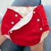 Fralda Ecologica Reutilizavel Praia Piscina Com Absorvente Para Bebe Tamanho 1 A 3 Vermelho - Mais Que Baby