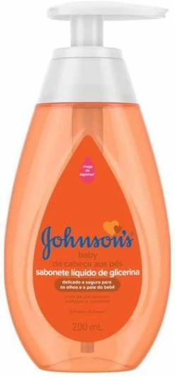 Sabonete Líquido De Glicerina Para Bebês Johnson's Baby Da Cabeça Aos Pés 200ml Chega De Lágrimas Suave Para Os Olhos