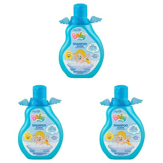 Shampoo Muriel Baby Menino Camomila E Aloe Vera Dermatologicamente Testado 100ml (Kit Com 3) - Image 2