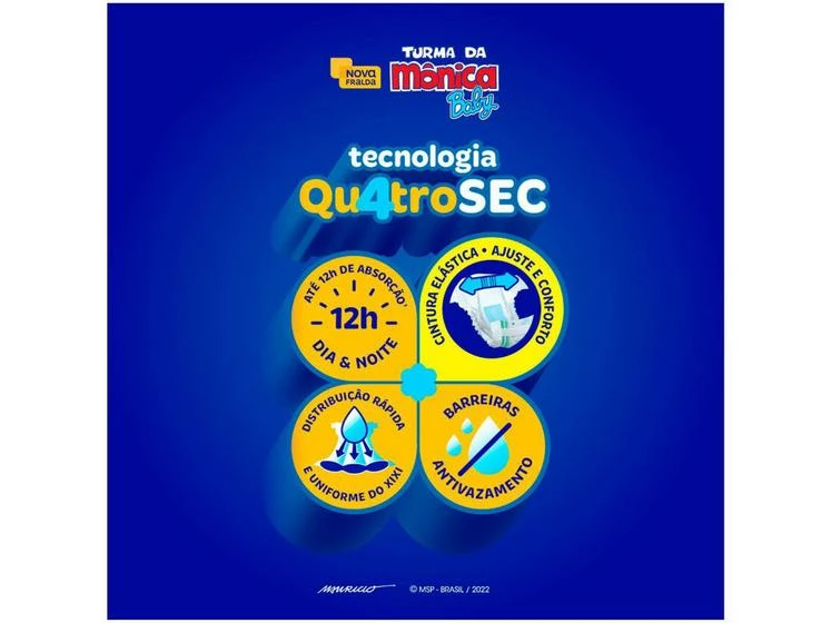 Fralda Turma Da Mônica Baby Tam. M 4 A 9kg - 28 Unidades - Image 2