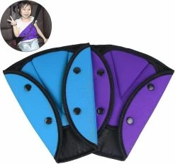 Qinfen 2 Pack Seatbelt Adjuster For Kids Car Child Seatbelt Adjusters Belt Cover Strap Protector Pad For Children Baby Adult Shoulder Neck Safety Tri