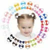 Unbranded 40PCS 2 Inches Baby Girls Hair Bows Ties Mini Boutique Elastic Hair Rubber Ribbon Hair Band Accessor