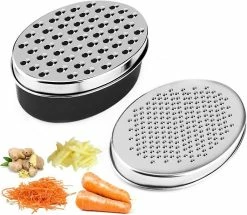 Unbranded Cheese Grater With Food Storage Container And Lid Vegetable Choppershredder For Cheese & Vegetables (black)