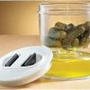Unbranded Hourglass Seal Pickle Pickle Olive Container, Juice Separator, Food Storage, 1 Piece, Clear Color