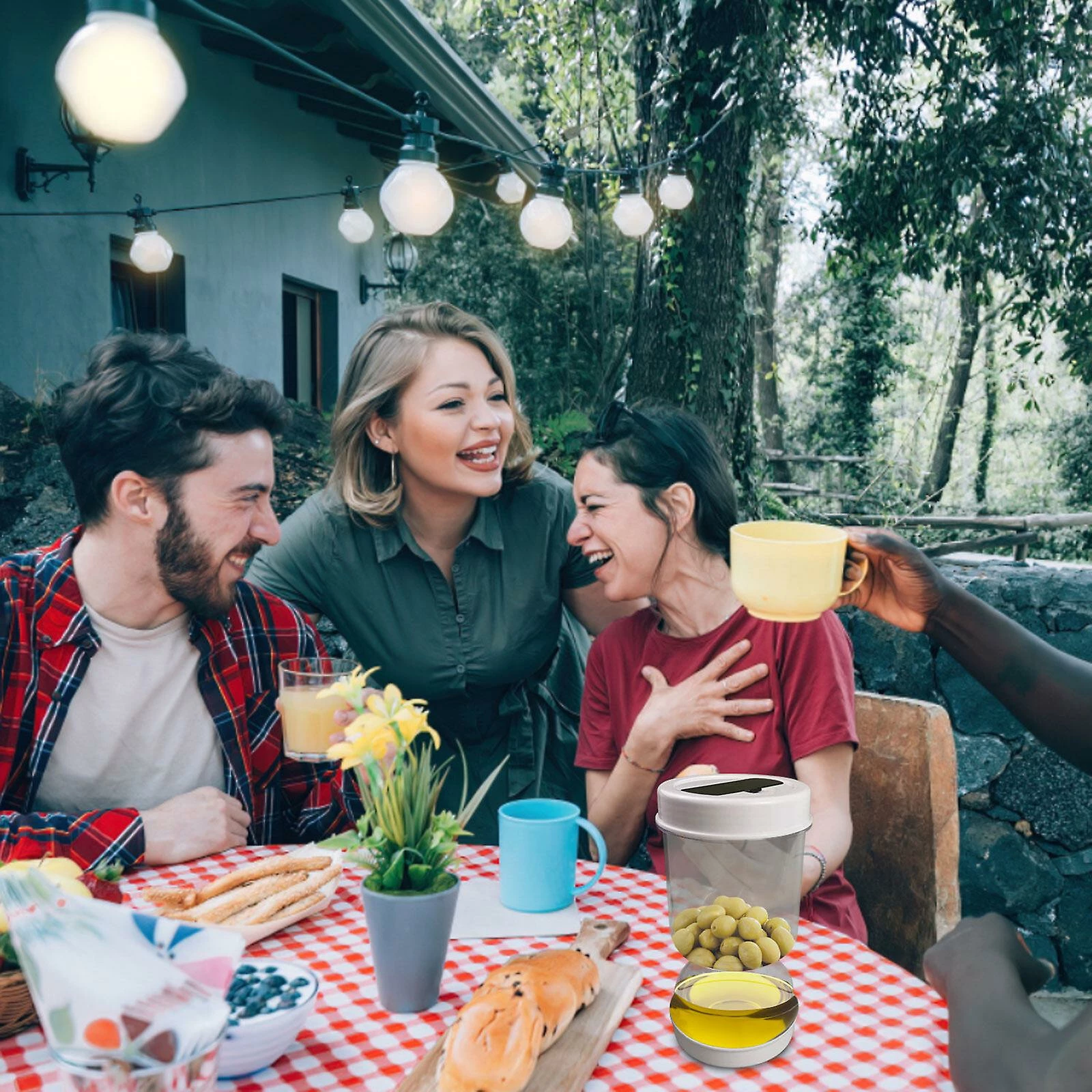 Unbranded Pickle And Olive Hourglass Jar With Leakproof Design And Dry/wet Separation For Airtight Food Storage - Upgraded Kimchi Container - Image 4