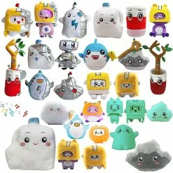 Unbranded Lankybox Musical Milk Doll Shark Tree Bucket No Music Toys Glow In The Dark Ghosty Plushie Baby Boxy/Foxy Robot Plushie Dolls