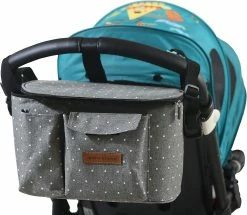 Phwj Baby Stroller Storage Bag, Universal Waterproof Pram Bag, Multifunctional Stroller Organizer With Shoulder Strap For Bottles, Diapers, Toys, Snacks