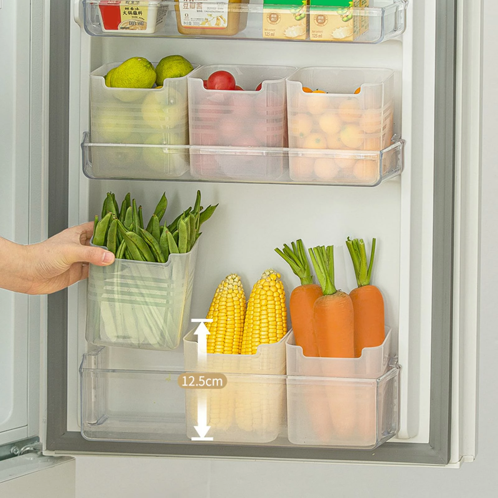 Unbranded Refrigerator Side Door Organizer Box - Food Classification Container For Freshness And Storage, 11.8x9.8x12.5cm - Image 5