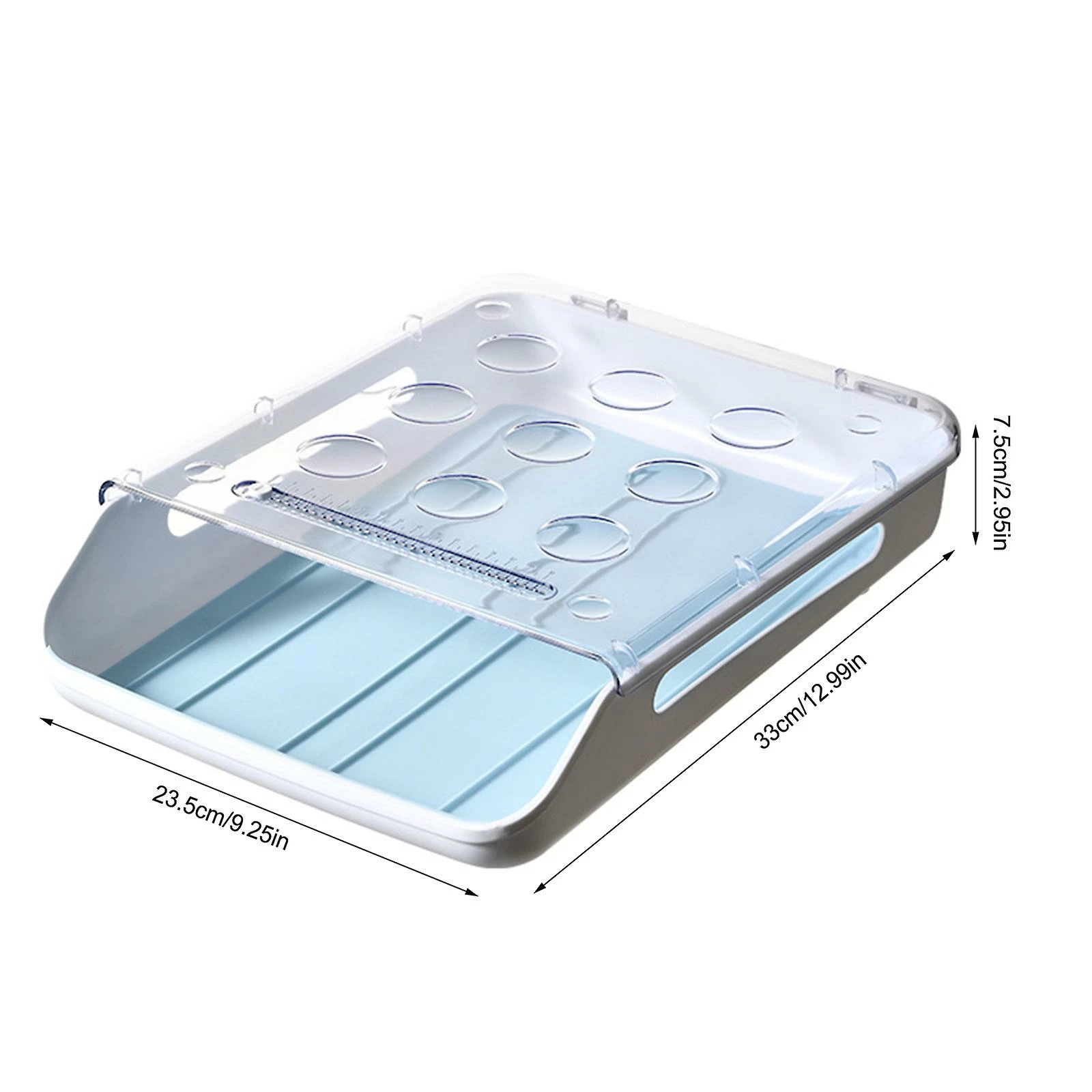 Unbranded Egg Storage Box Rack Built-in Silicone Pad Plastic Transparent Drawer Type Food Preservation Refrigerator Eggs Container - Image 4