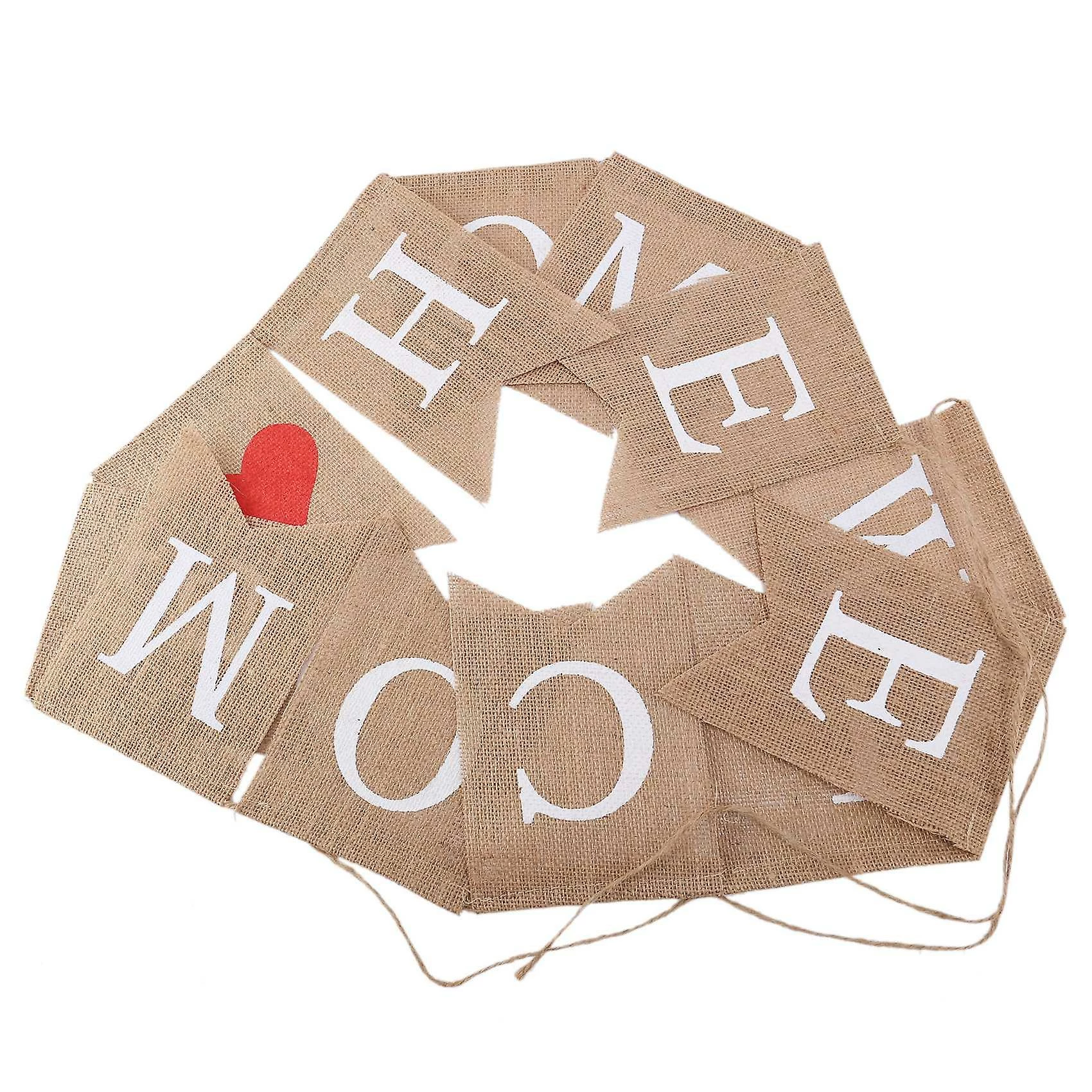 Unbranded Welcome Home Banner Burlap Sign Party Buntings For Welcome Party Great For Baby Shower, Wedding Hom - Image 5