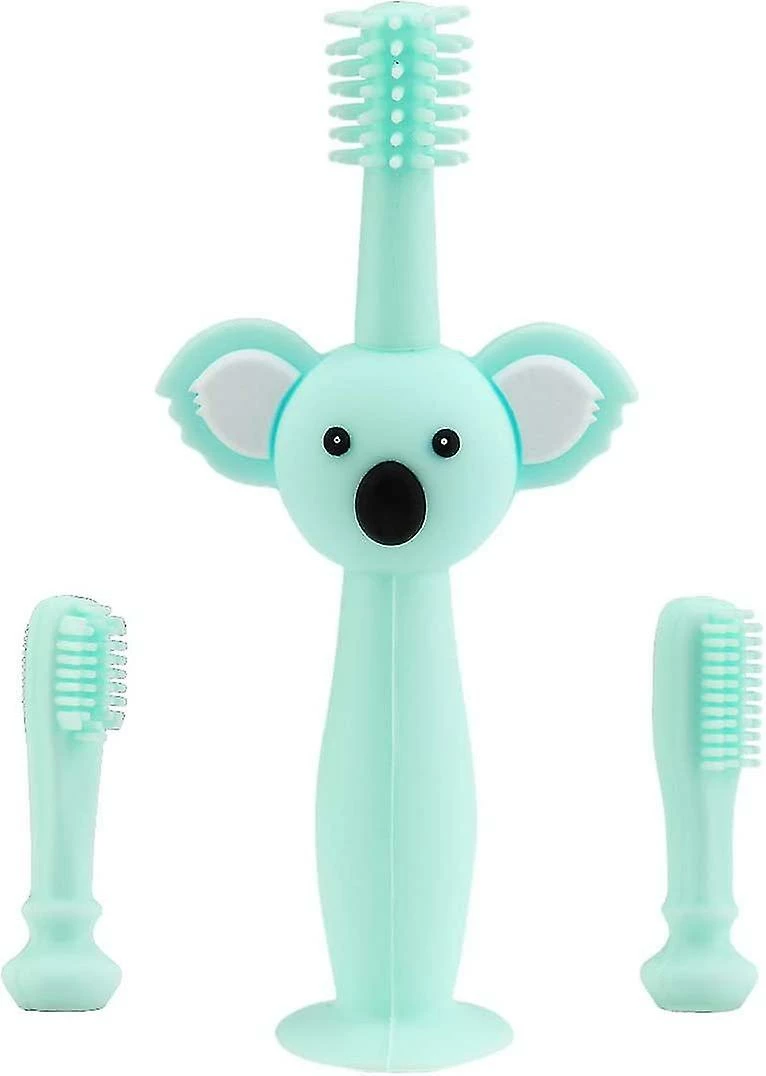 Unbranded Baby And Toddler Toothbrush, Food Grade Silicone Soft Infant Toddlers Toothbrush With Replacement Heads Cute Koala Design, Baby Oral Care Set For 0-3