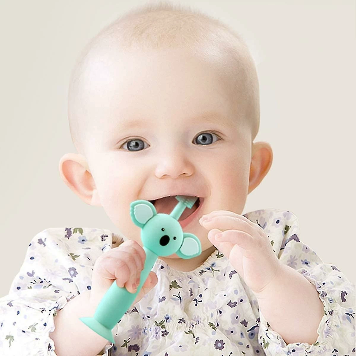 Unbranded Baby And Toddler Toothbrush, Food Grade Silicone Soft Infant Toddlers Toothbrush With Replacement Heads Cute Koala Design, Baby Oral Care Set For 0-3 - Image 3