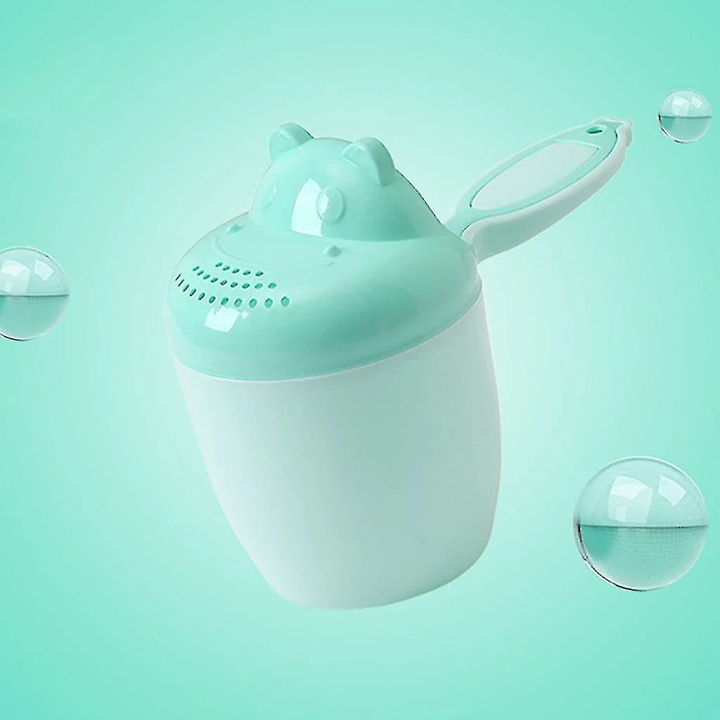 Unbranded Baby Bath Cap Kids Washing Hair Cartoon Shampoo Cup Children Shower Spoons(1 Pcs, Green) - Image 2