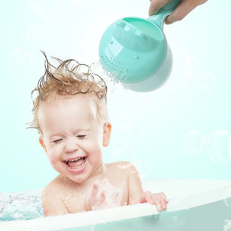 Unbranded Baby Bath Cap Kids Washing Hair Cartoon Shampoo Cup Children Shower Spoons(1 Pcs, Green) - Image 3