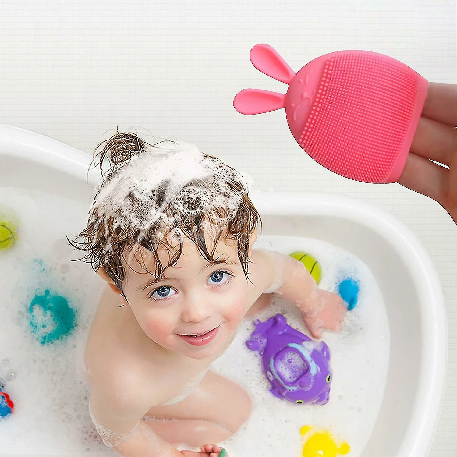 Unbranded Baby Bath Brush, Cradle Cap Brush For Baby, Friendly Silicone Massage Brush, Soft Silicone Scrubbers Exfoliator Brush The Skin Soother Baby Essential - Image 3