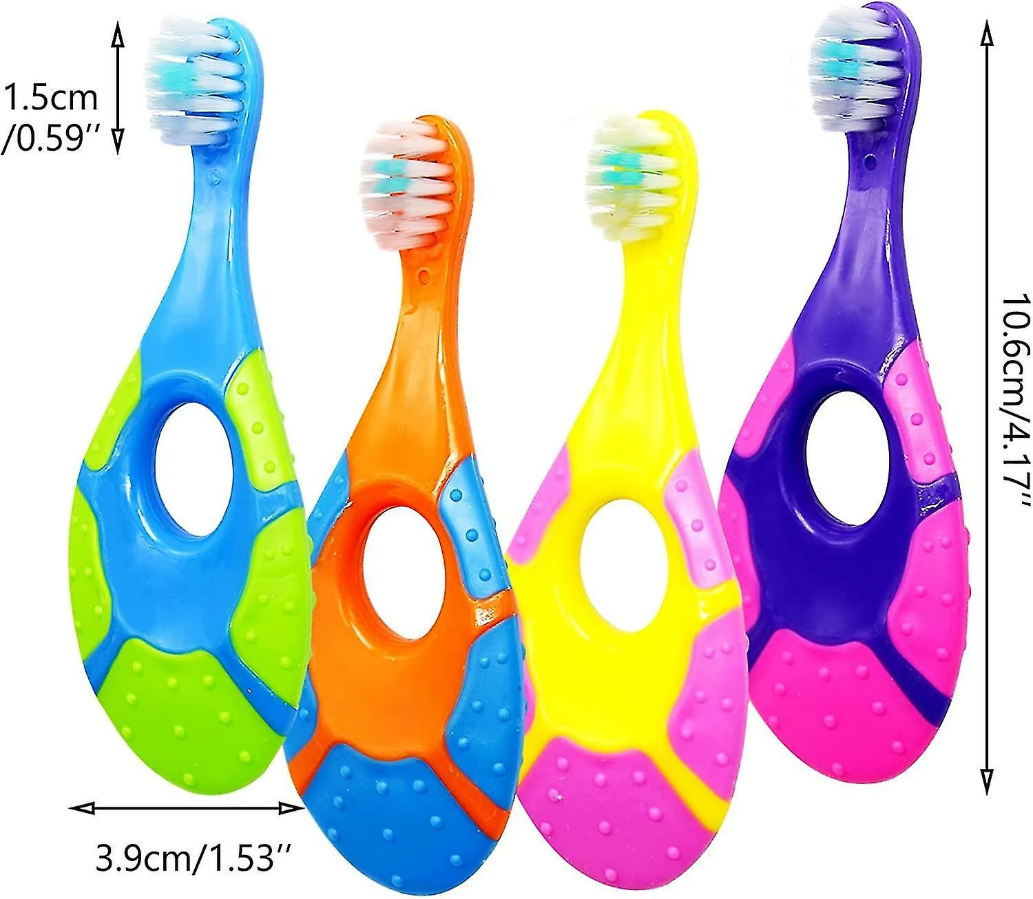 Unbranded Baby Toddler Toothbrush For 3 Years Old, Teething Finger Handle Bpa Free With Baby Toothpaste Indicator, Extra Soft Bristles, Infant Toothbrush Teet - Image 2