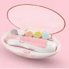 Unbranded Electric Nail Polisher Baby Blue Powder 6-piece Electric Nail Clipper Baby Nail Clipper Manicure Set Baby Newborns Baby Care Kit
