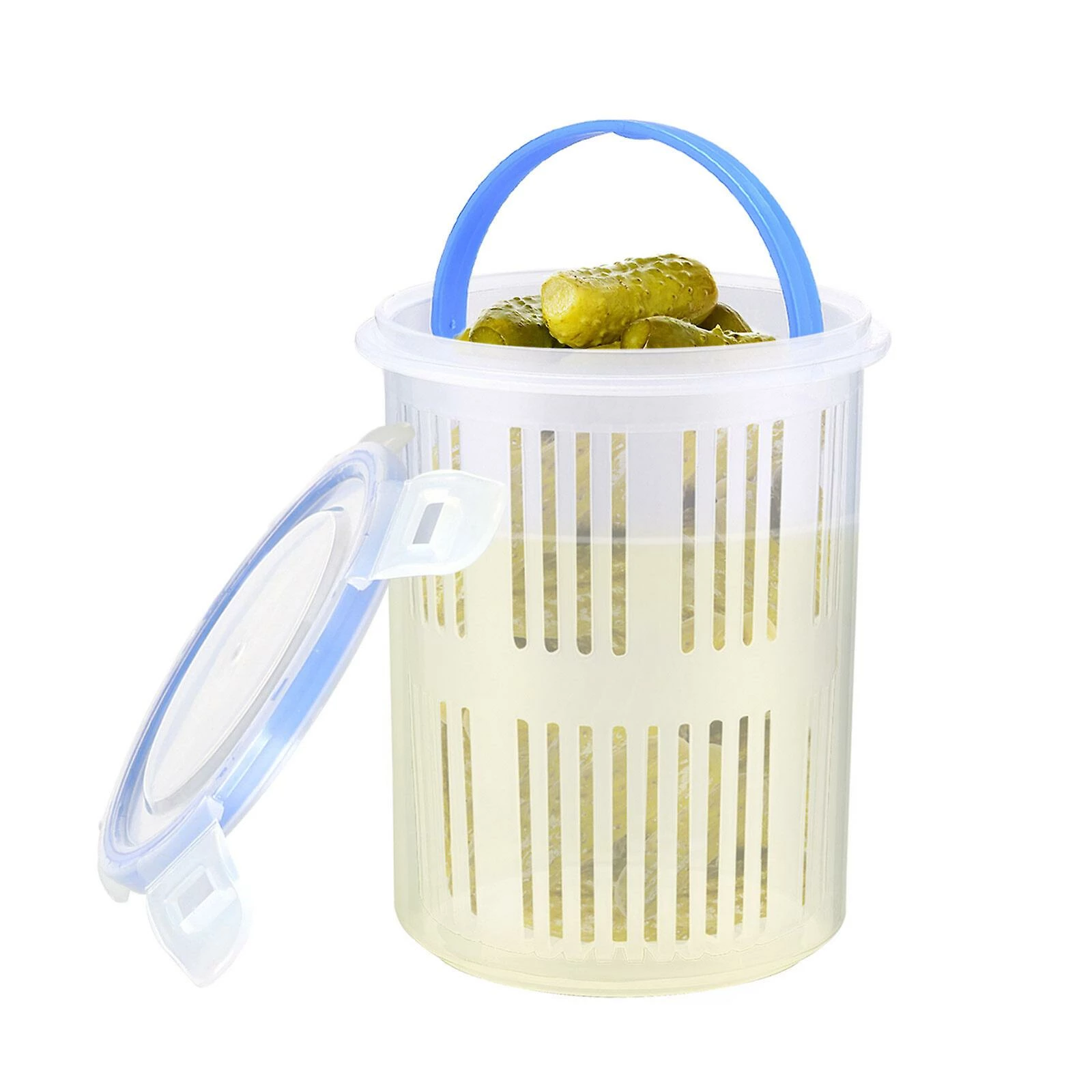 Unbranded Pickle Jar Deli Food Storage Container With Strainer, Bpa Free And Multipurpose, Perfect For Pickles And Fruits - Image 3