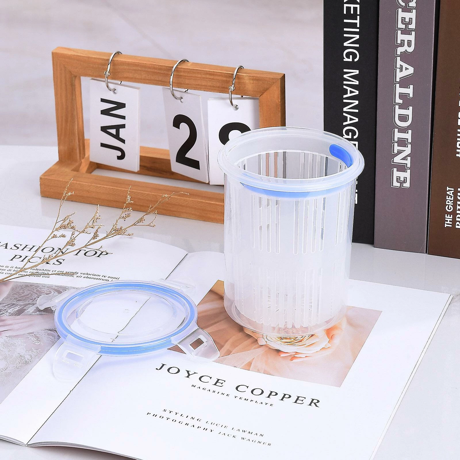 Unbranded Pickle Jar Deli Food Storage Container With Strainer, Bpa Free And Multipurpose, Perfect For Pickles And Fruits - Image 4