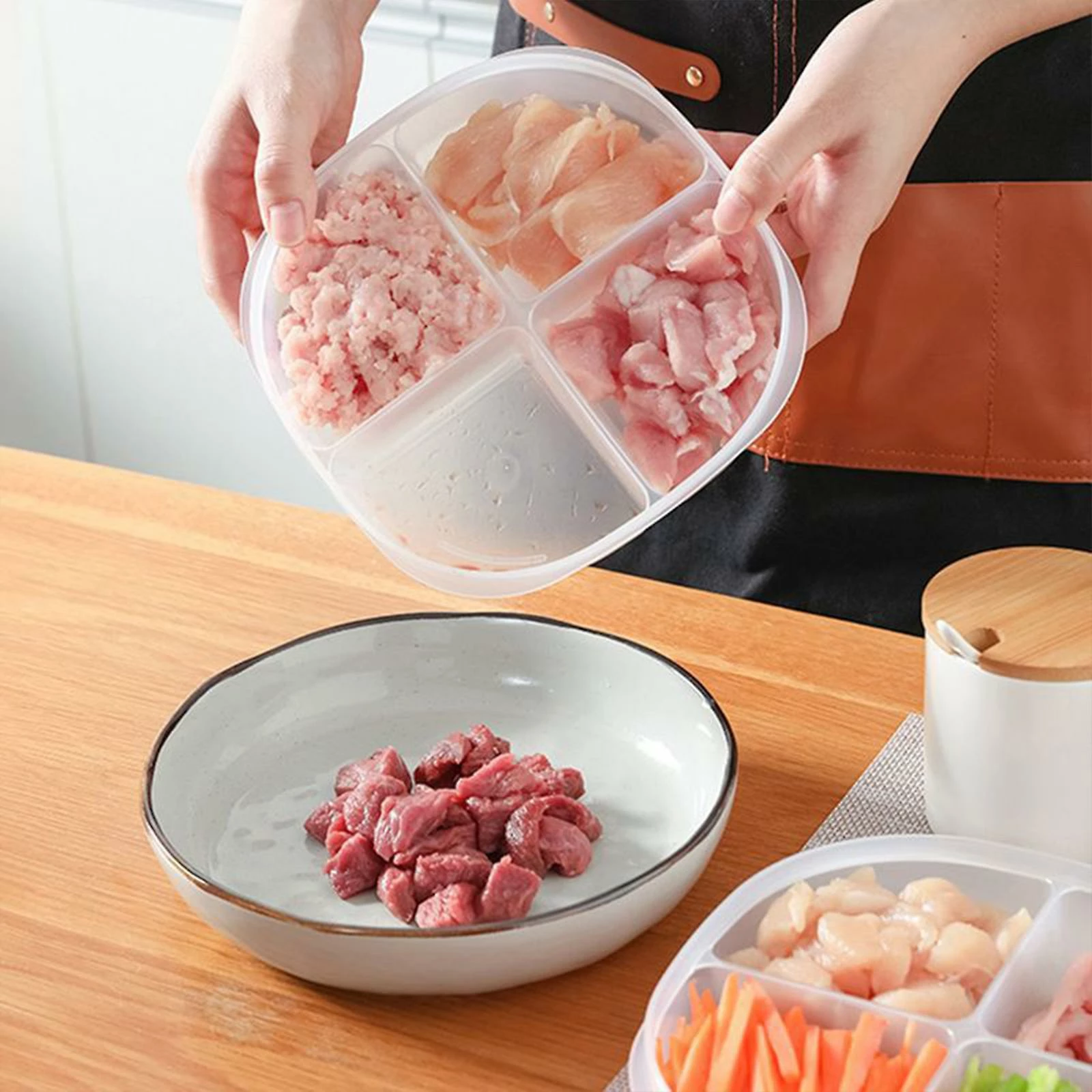 Unbranded Food Storage Container With 4 Compartments, Bpa-free Sealed Meat Freezer Box - Image 2