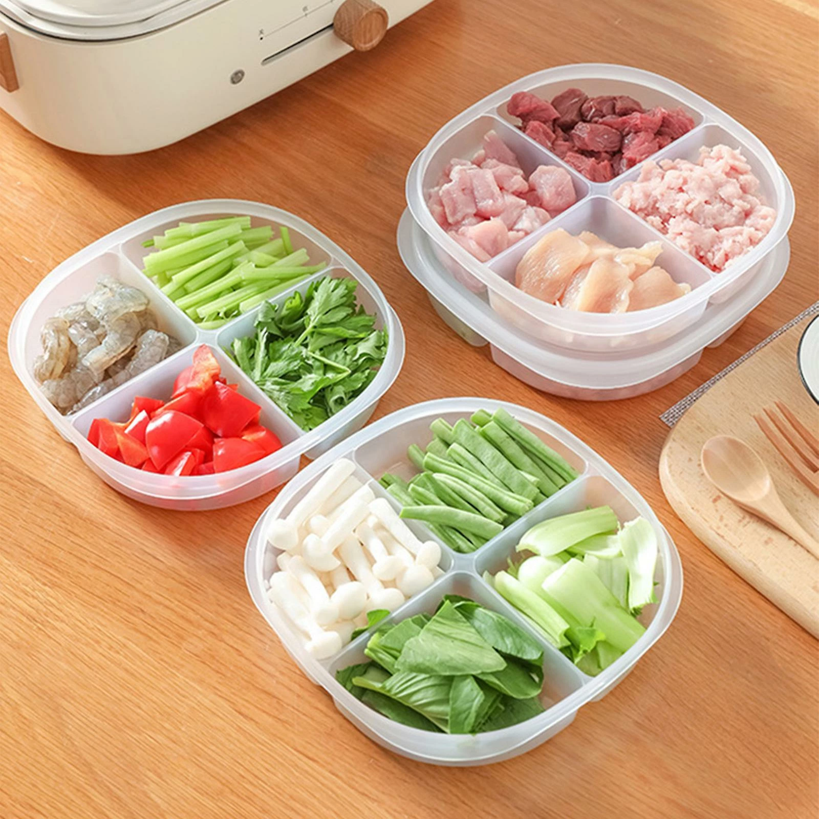 Unbranded Food Storage Container With 4 Compartments, Bpa-free Sealed Meat Freezer Box - Image 3