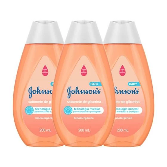 Kit Com 3 Sabonetes Líquidos Johnson's Baby Cabeça Aos Pés