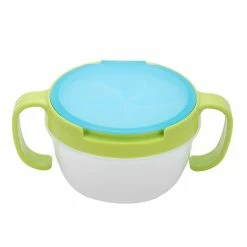 Clloio Bpa Free Dual Handle Spill Proof Food Bowl Snack Container For Children Baby Toddlers (green)