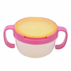 Clloio Bpa Free Dual Handle Spill Proof Food Bowl Snack Container For Children Baby Toddlers (pink)