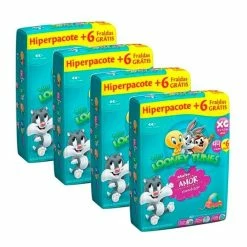 Kit 2 Fralda Baby Looney Tunes Tamanho XG Pacote Hiper 44 Fraldas Cada