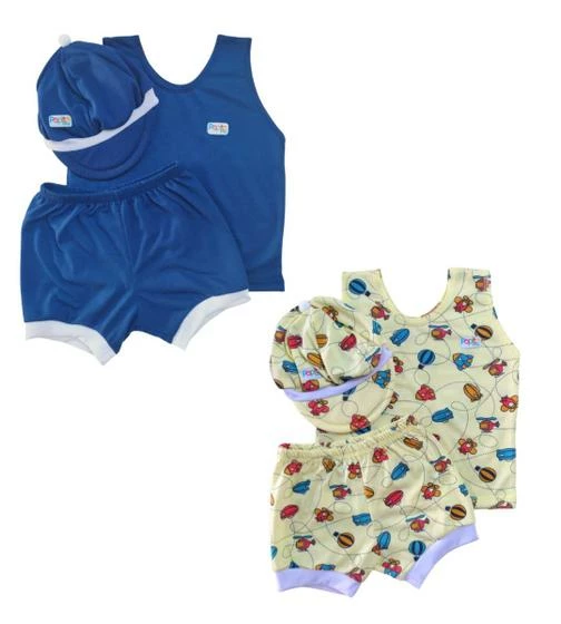 Atacado - Banho De Sol Kit Com 2 (c/ Short) - 1lisa + 1 Estampada - PAPITO BABY