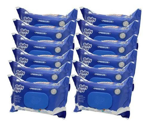 12 Pacotes Lenço Umedecido Baby Byn Premium 1200 Toalhinhas