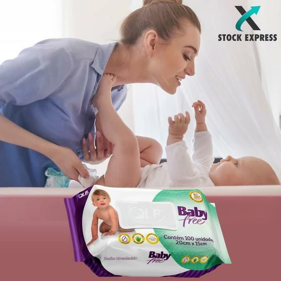 Caixa Com 12 Toalhas Umedecida Baby Free 100 - QUALYBLESS - Image 4