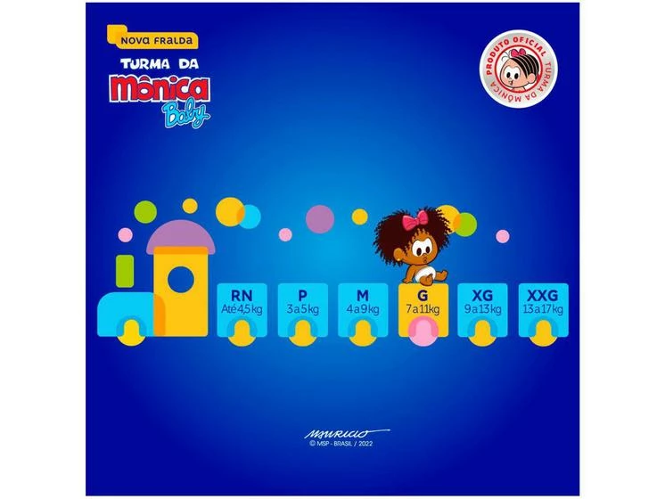 Fralda Turma Da Mônica Baby Tam. G - 7 A 11kg 44 Unidades - Image 6