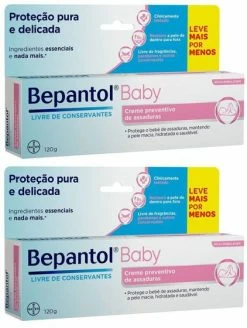 Kit Com 2 Pomada Creme Bepantol Baby Leve 120g Pague 100g - Bayer