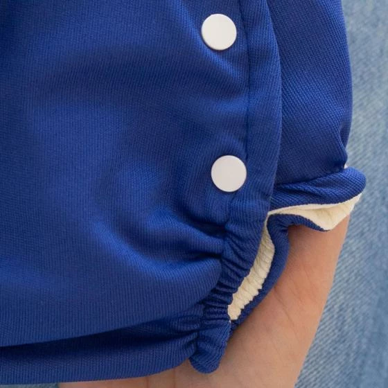 Fralda Ecologica Reutilizavel Praia Piscina Com Absorvente Para Bebe Tamanho P M G Azul Marinho - Mais Que Baby - Image 2