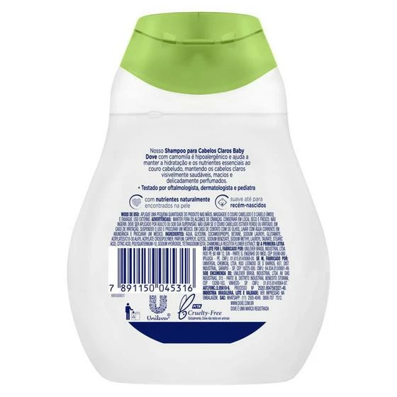 Shampoo Baby Dove Cabelos Claros Hidratação Enriquecida 200ml - Image 5