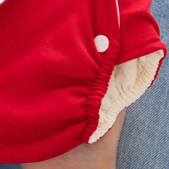 Fralda Ecologica Reutilizavel Praia Piscina Com Absorvente Para Bebe Tamanho 1 A 3 Vermelho - Mais Que Baby - Image 2