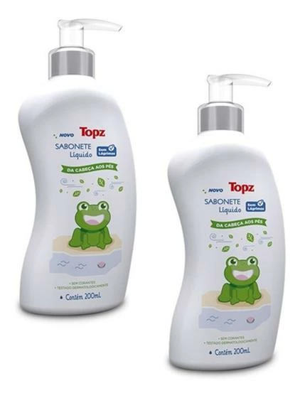 Kit C/ 02 Sabonete Líquido Da Cabeça Ao Pés - Topz Baby - Cremer