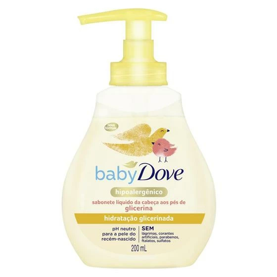 Kit 3 Sabonetes Líquido Baby Dove Hidratação Glicerinada Da Cabeça Aos Pés 200ml - Image 3