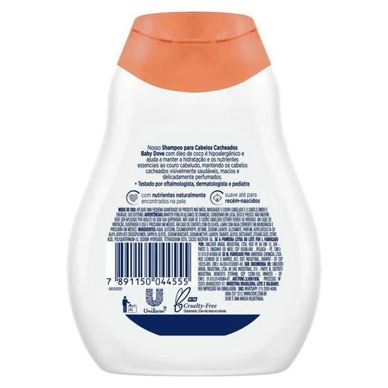 Shampoo Para Cabelos Cacheados Baby Dove 200ML Hipoalergênico PH Neutro Sem Lágrimas - Image 2